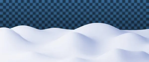 Vinterlandskap Med Snödrivor Isolerade Render Christmas Snow Drifts Transparent Bakgrund — Stock vektor