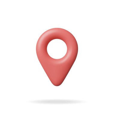 Beyaz üzerinde 3D Konum Haritası Pin izole edildi. Kırmızı GPS İşaretleyici Simgesini Hazırla. GPS ve Navigasyon Sembolü. Harita, Sosyal Medya, Mobil Uygulamalar Elemanı. Gerçekçi Vektör İllüstrasyonu
