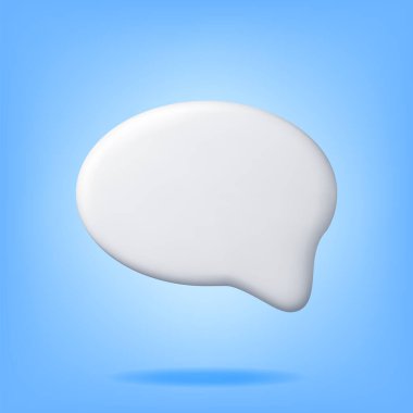 3D Beyaz Boş Konuşma Balonu izole edildi. Sohbet Balonu İğnesi. Bilgilendirme Biçimi Mokup. İletişim, Web, Sosyal Ağ Medyası, Uygulama Düğmesi. Gerçekçi Vektör İllüstrasyonu