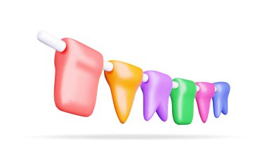 Üç boyutlu Pennant Bunting Bayrakları beyazın üzerinde izole edildi. Bunting Festive Garland Gerçekçi Simgesi Yap. Yatay Renk Partisi Dekorasyonu. Tatil, doğum günü, Parti Kutlaması. Çizgi film Vektör İllüstrasyonu