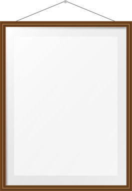 Duvarda gerçekçi ahşap fotoğraf çerçevesi