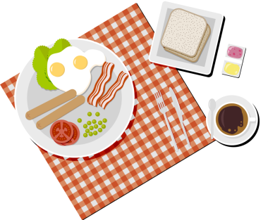 Kahvaltı Seti. Üstten Görünüm.