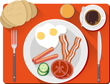 Küçük kahvaltı. Üstten Görünüm.