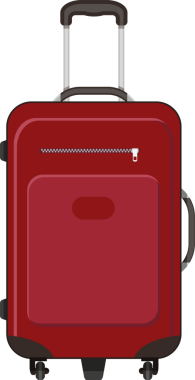 Modern kırmızı seyahat çantası.