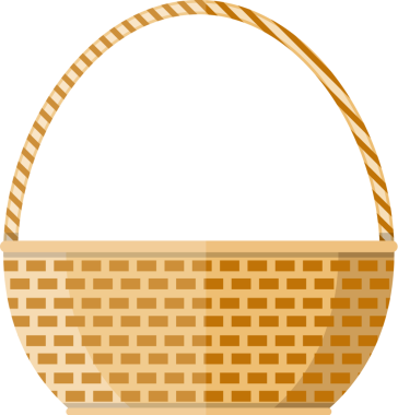 Boş kahverengi dokunmuş hasır sepet