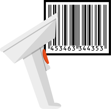 Barkod tarayıcı ve siyah barkod