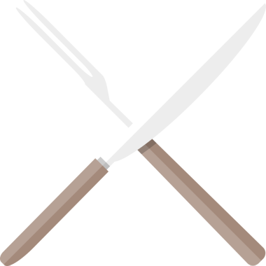 karşılıklı bıçak ve çatal