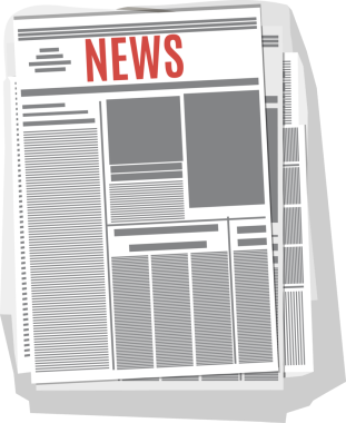 Gölgeli gazete yığını simgesi