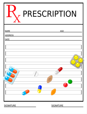 RX reçetesi boş ve haplar