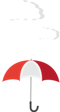 Şemsiye ve bulutlar yağmur