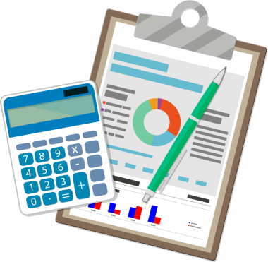 Finansal raporlar ve hesap makineli pano