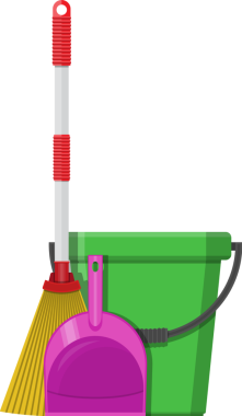 Plastik kova, faraş ve süpürge