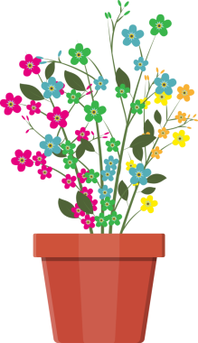 Çiçek saksısında çimen bitkisi