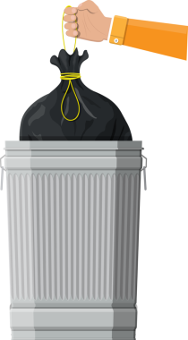 Çöp kutusu ve çöp torbası.