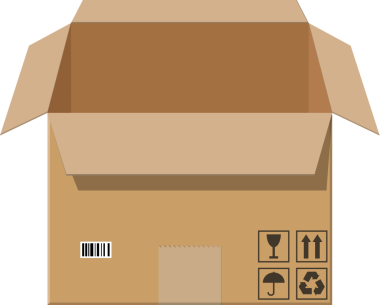 Kahverengi karton kutuyu açtı