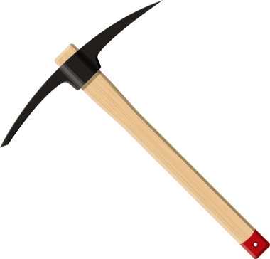 Ahşap kazma ile demir uç