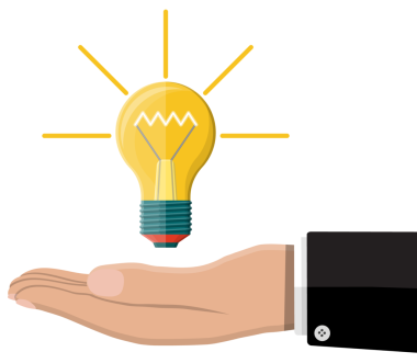 Elinde spiral olan cam lamba fikri.