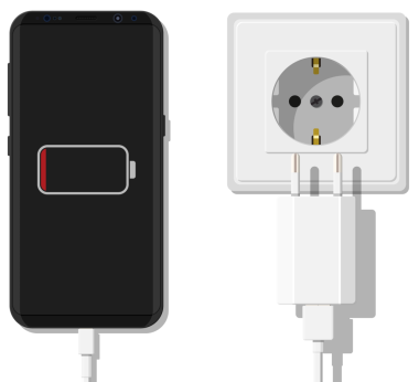 Akıllı telefon ve şarj adaptörü