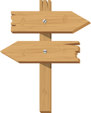 Boş yönünde ahşap tabela boş.