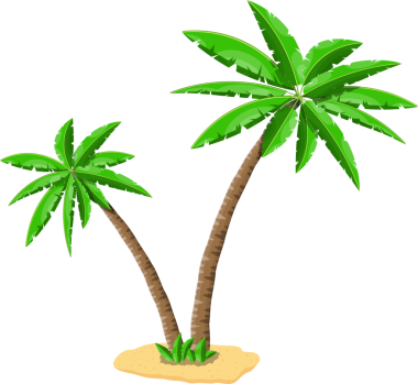 Tropik yeşil palmiye simgesi