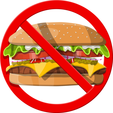 Fast food yasak, burger sembolü yasak.