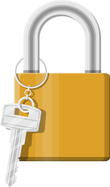 Metal asma kilit ile anahtar. Anahtarlık ile Pad kilit