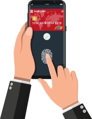 Smartphone cep telefonu ile banka kartı ile ödeme uygulaması
