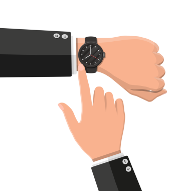 Kol saati, kayışlı siyah saat.