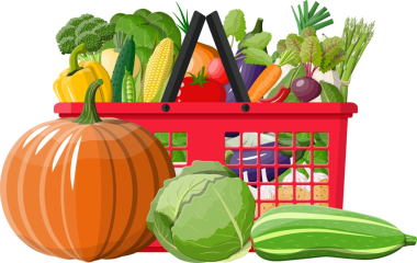 Sebze dolu plastik sepet.