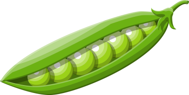 Bezelyeleri sebzede aç.