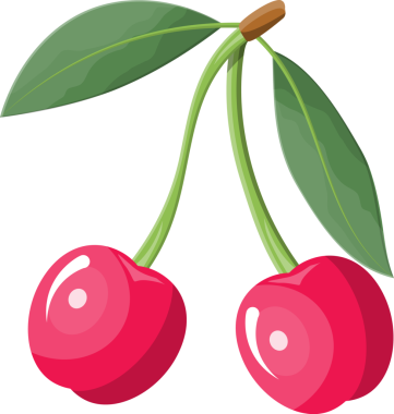 yeşil yaprakları ile kiraz