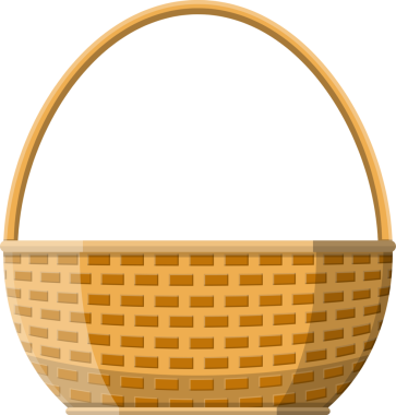 Boş kahverengi dokunmuş hasır sepet