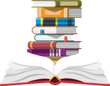 yer imleri ile kitap yığını