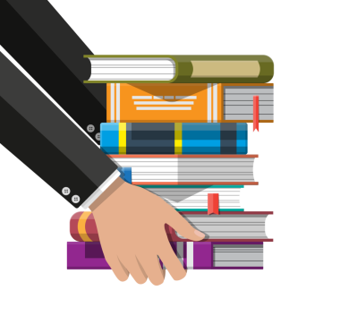 yer imleri ile kitap yığını