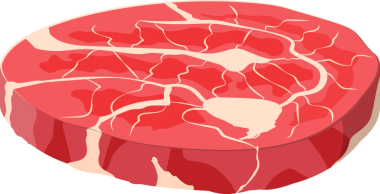 Bir dilim biftek, taze et.