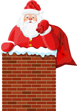 Noel Baba hediyelerle evin bacasına sıkışmış..
