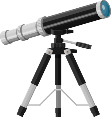 Tripodun üzerindeki teleskop büyütme ekipmanları.