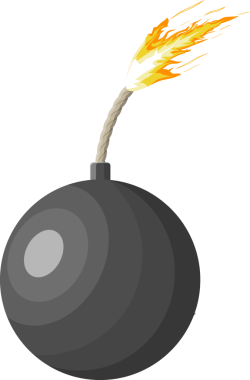 Siyah top bombası patlamak üzere..