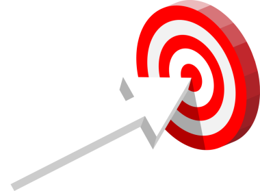 Ortasında ok olan bir hedef. Hedef ayarı.