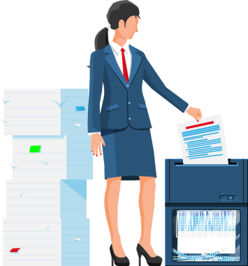 Kadın Ofis İşçisi İmha Belgeleri.