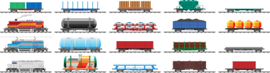 Tren kargo vagonları, sarnıçlar, tanklar ve arabalar..