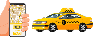 Ekranda Taksi Uygulamasıyla El Tutma Akıllı Telefonu