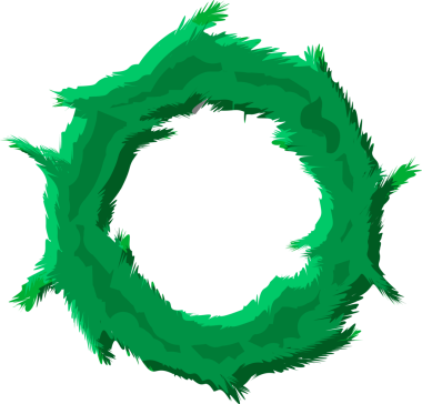 Boş Noel çelengi. Evergreen ağacı, köknar dalları.