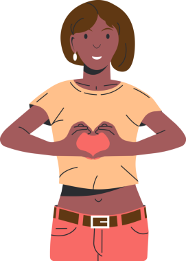 Woman Show Love Hand Gesture.