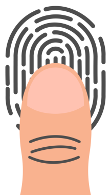 Parmak ile Siyah ve Beyaz Parmak izi.