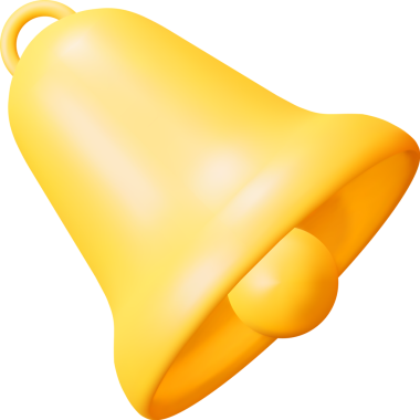 3d bildirim çan simgesi