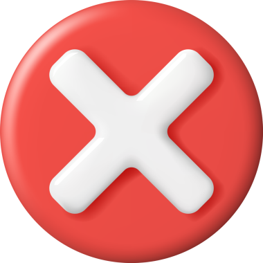 Yuvarlak şekilli üç boyutlu yanlış tuş. Kırmızı Hayır veya Yanlış İşaret