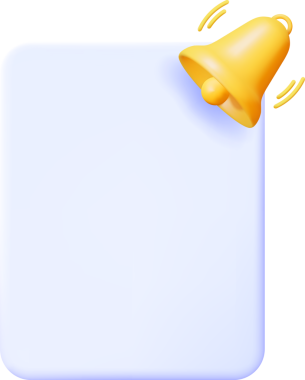 3D Notification Popup with Bell Icon.