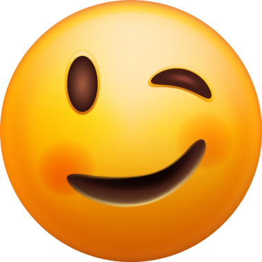 Göz Kırpan Yüzlü Üç Boyutlu Mutlu Duygu