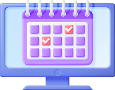 Bilgisayar Ekranında 3B Kağıt Sarmal Takvimi